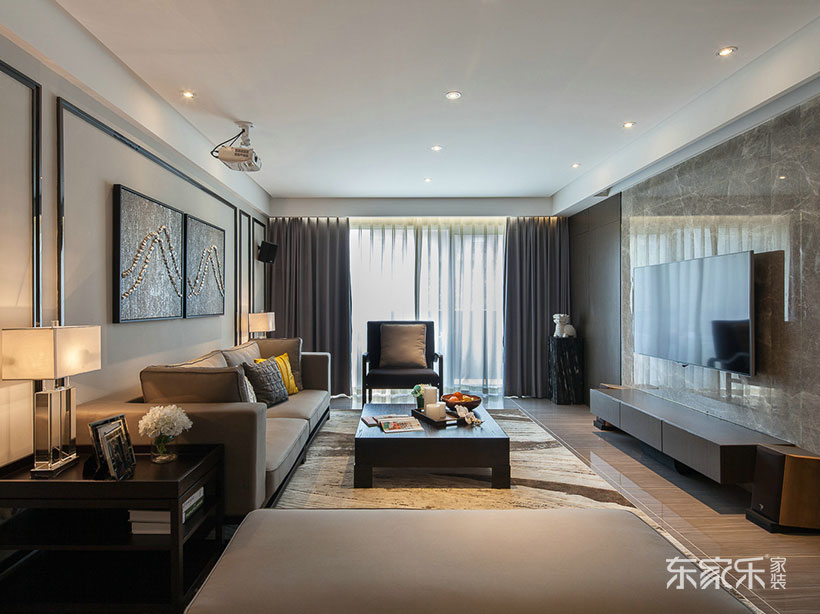 長(cháng)沙綠地新都會(huì )123平米美式風(fēng)格裝修案例