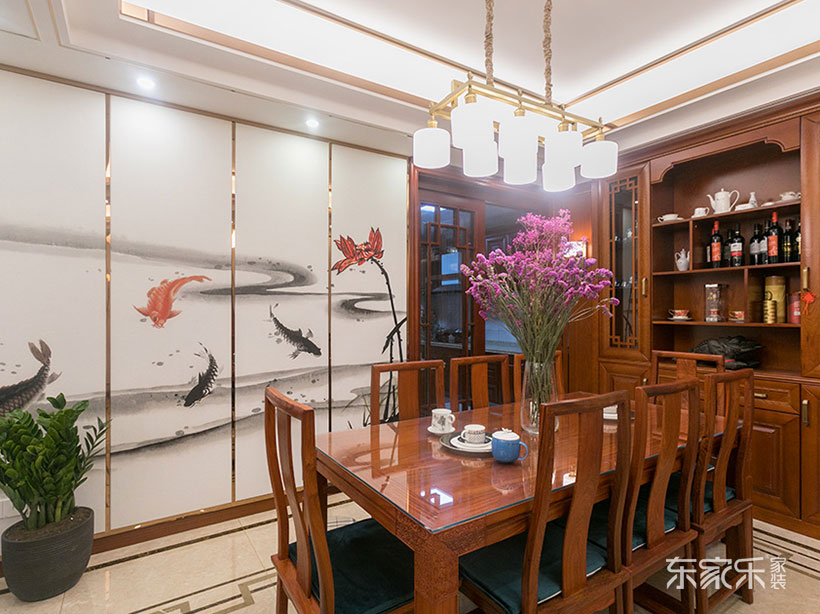 長(cháng)沙馨香雅苑106平米中式風(fēng)格裝修案例