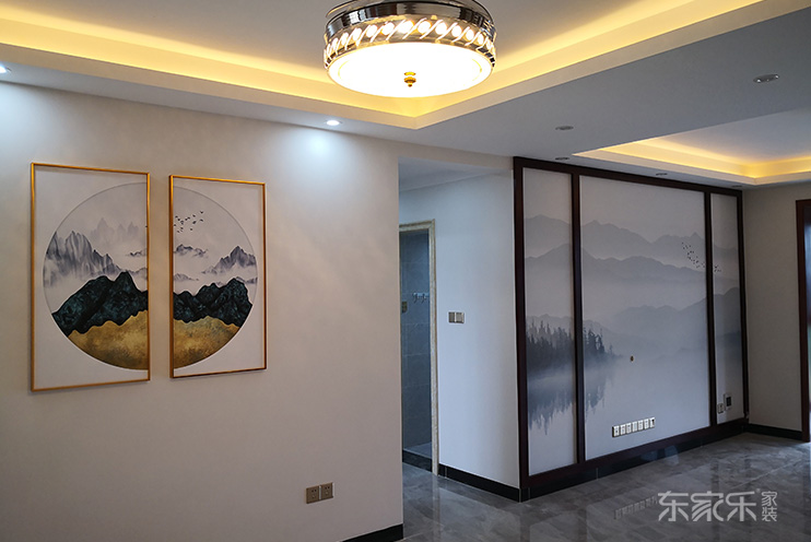 長(cháng)沙洋湖明園160平米新中式風(fēng)格裝修案例