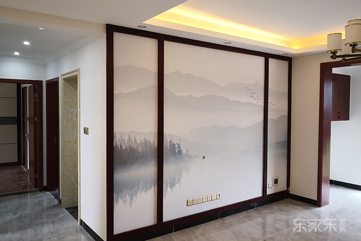 長(cháng)沙洋湖明園160平米新中式風(fēng)格裝修案例